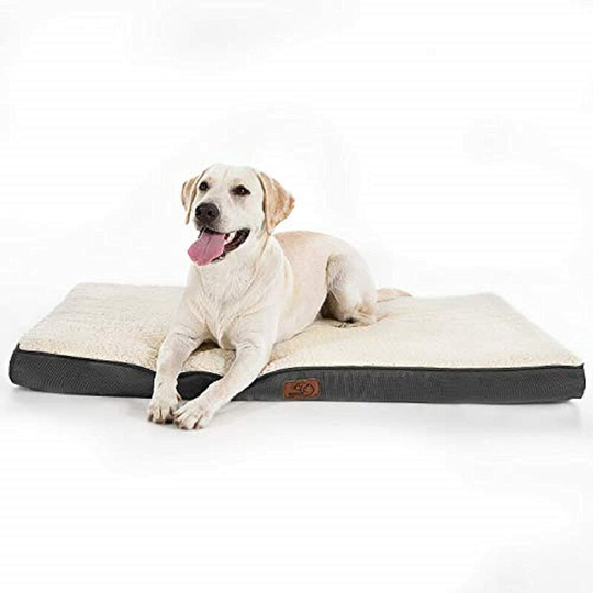 Bedsure Dog Cushion Large Size Removable - Orthopedic Dog Mat 112x81x7.6cm, Foam Dog Bed with Plush Covering, Washable and Antidecay Dog Mattress
