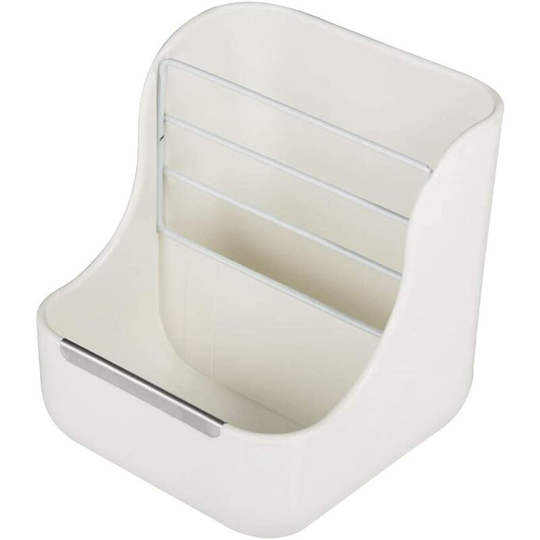 Feeding Bowls Dual Purpose Hay Food Bin Plastic Pet Rabbit Chinchillas Feeding Bowls 2 in 1 Small Animal Supplies (White)