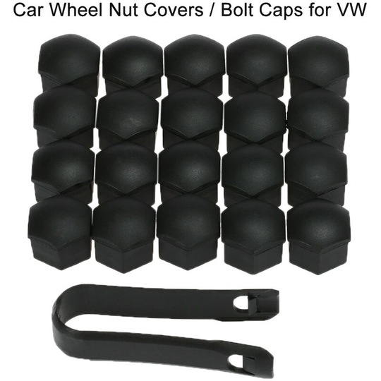 Set of 20pcs Universal 17mm Plastic Car Wheel Nut Covers Bolt Caps (Black)