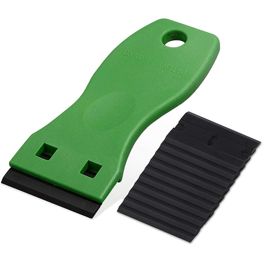 Perle Rare - Set of 2 Scrapers, Glass Scraper Glass Ceramic Plate Scraper with 100 Plastic Scrapers, for Removing Labels, Glue, Painting, Stickers