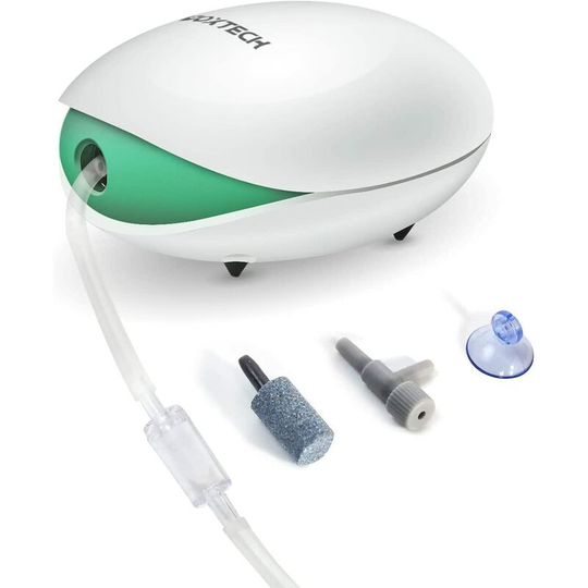 Aquarium air pump, quiet oxygen pump with air hose, air stone, check valve and control valve for