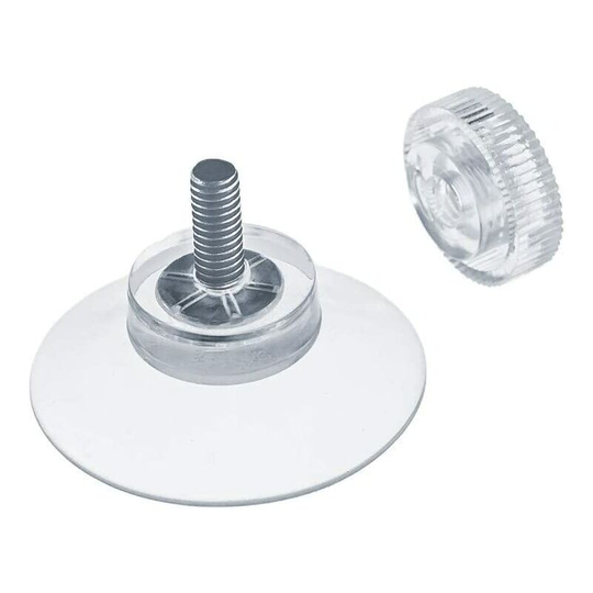 8 x suction cups ø 30 mm with M4x10mm thread with knurled nuts Transparent - Made in Germany