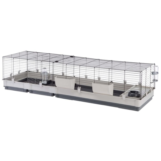 Ferplast Rabbit Cage Grey Run Play Pet Chicken Puppy Cozy Safety Hutch Cage