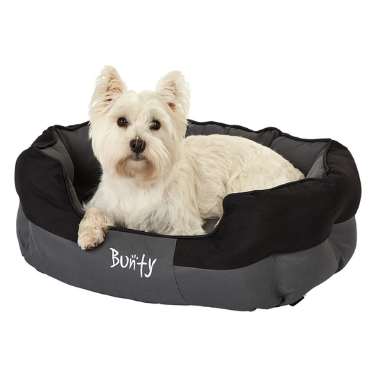(Black, Medium) Bunty Anchor Dog Bed | Heavy-Duty Water Resistant Pet Bed