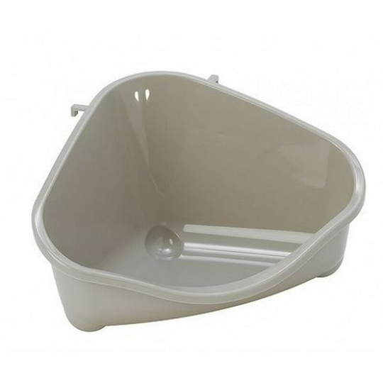 Pets Corner Small Pet Litter Tray (18.7cm x 35.3cm x 24cm) (Warm Grey) - Warm Grey - Moderna
