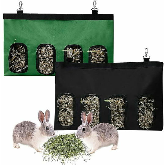 Qersta - 2 4 Hole Guinea Pig Hay Bag Rabbit Hay Feeder Bags Small Animal Hanging Feeding Bag Waterproof Storage Oxford Cloth Animal Hay Feeding Bag
