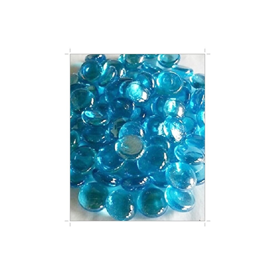 (Turquoise/Aqua) 100 Glass Pebbles 20mm (approx 450g)