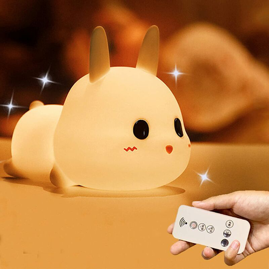 Einemgeld - Kids Night Light,7 Colors led Silicone Rabbit Lamp,USB Rechargeable Color Changing Lamp with Remote Control, Baby Gift Christmas Birthday