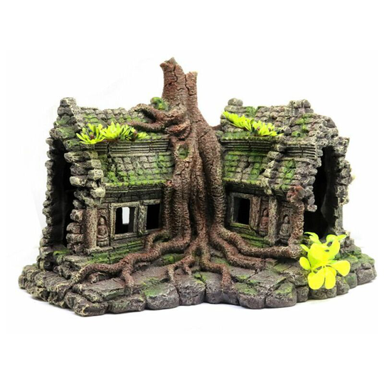 Ornaments 'wooden house' with plants
