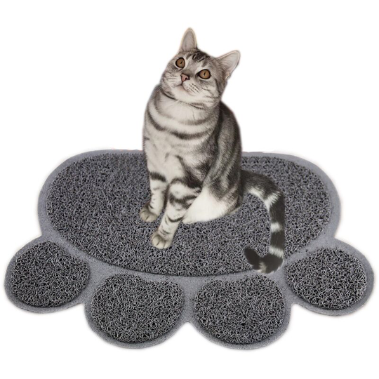 Cat Litter Placemat for Cat Floor Mat for Cat Litter Mat for Cat Toilet Mat for Cat Litter Hat Gray Cat