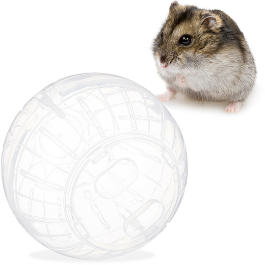 Relaxdays - Hamster Ball, Exercise Ball for Hamsters & Mice, Rodent Toy, Free Range Orb, Plastic, 14 cm, Transparent