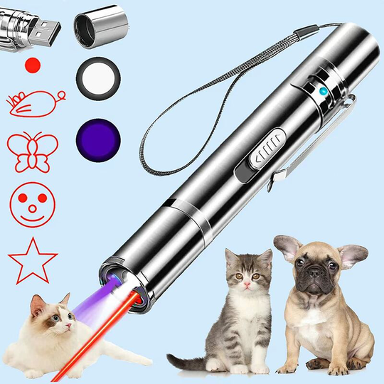 Cat Laser Toy, Dog Laser Pointer for Interactive Toys for Indoor Cats Dogs, Long Range 7 Modes Lazer Projection Playpen for Kitten Outdoor Pet Chaser