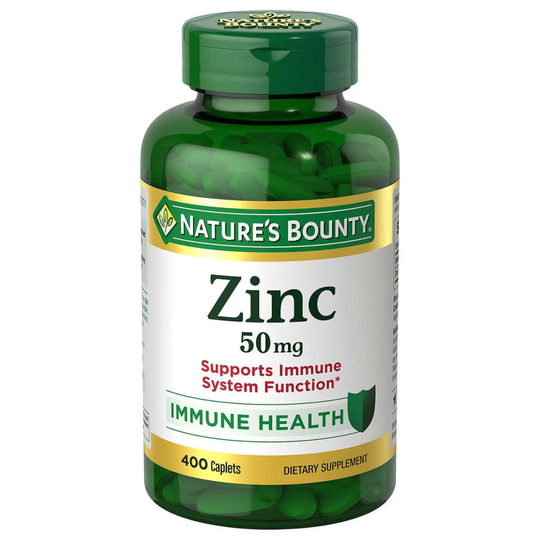 Nature's Bounty Zinc 50 mg, 400 Caplets, USA Import