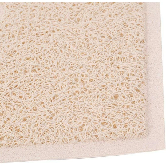 Pet Feeding Mat,Food Bowl Placemat, Waterproof and Non-slip Square Pet Mat, pvc Non-Slip Square, 30 x 40 cm (beige)