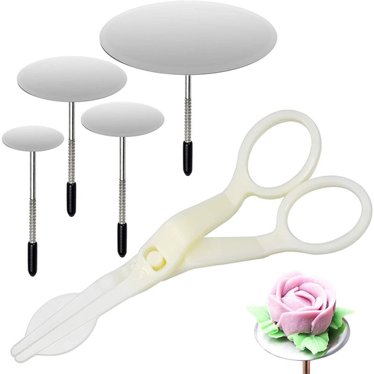Einemgeld - 4 pcs cake flower nail flower lifter tools, piping flower scissors frosting cake flower nails set for decorating different cakes