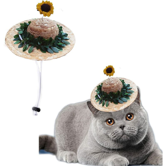 Funny Straw Pet Hat Mexican Hat Party Decorations for Small Pet Puppy Cat