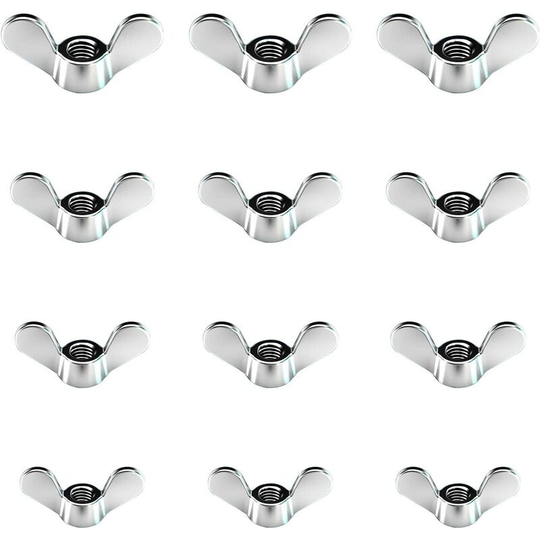 Naxunnn - 60 Pcs Bright Zinc Wing Nuts Wing Nuts in Size M4 M5 M6 M8 Toggle Bolts Assortment for diy Tools Silver Clamp Bolt for Fastener