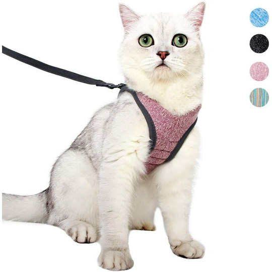 Devenirriche - Ultralight Cat Harness and Leash Soft and Comfortable Kitten Collar Running Cat Walking Jacket, Leak Proof Suitable for Puppy Rabbits