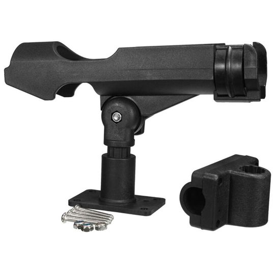 Plastic Fishing Rod Holder Adjustable Fishing Pole Holder with Clamp Folding Rod Racks Holder for Boat Kayak,model:Black