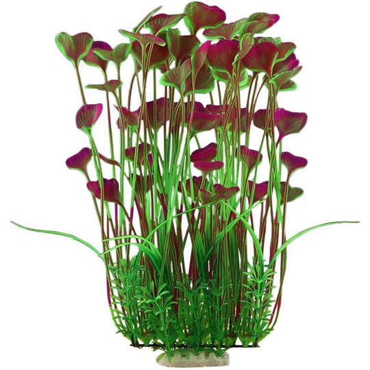 RHAFAYRE Large Artificial Aquarium Plant, Plastic Aquarium Decoration, High Imitation Fake Plants, Toxic Free Bright Burgundy Color(Wine Red), 40cm