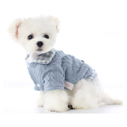 Dog Sweater Dog Sweater Knitting Autumn Winter Warm Dog Sweater Cute, Pet Clothes Winter Dog Clothes Cat Clothes Plaid Yarn Pet Clothes (1 Pack, s)