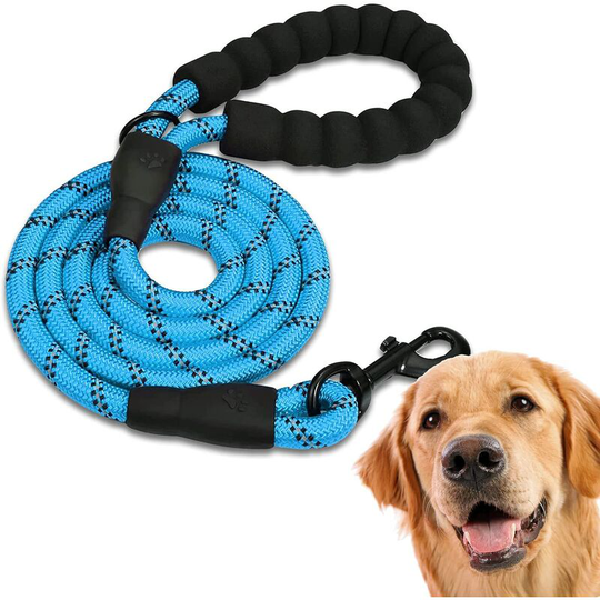 Rhafayre - Dog Leash, Dog Training Leash, Padded, Soft Handle, Rope for Puppies and Small, Medium and Large Dogs, 1.2 and 1.5 meters. (1.2M, Blue)