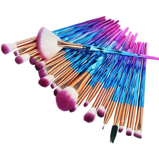 Makeup Brushes, 20pcs Brush Set for Blending Powder Foundation Concealer Blush Highlighter Eye Shadow Brush Kit (Purple)