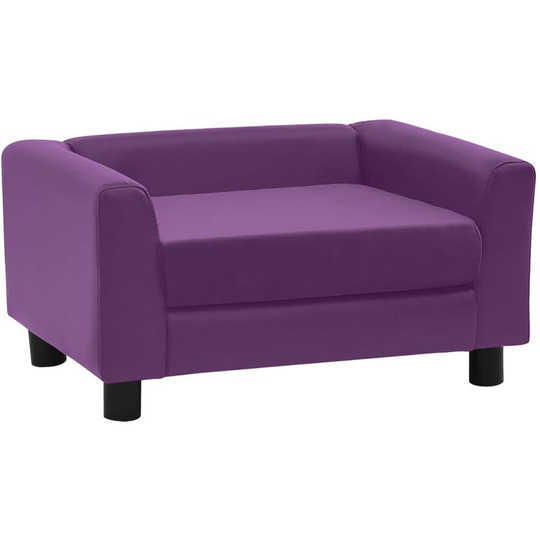 Dog Sofa Foam Cushion Burgundy 60x43x30 cm Plush&Faux Leather Vidaxl Purple