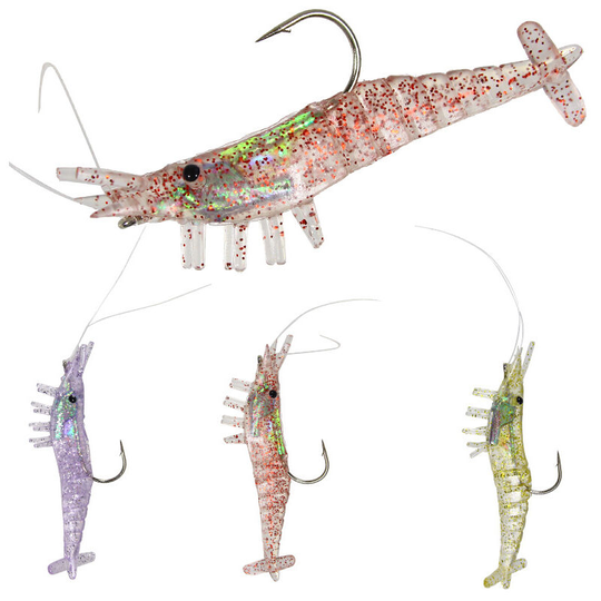 4 pieces of pre equipped fishing bait with hook, the soft bottom swimming pool most suitable for bass, bait with spinner, bass, trout, crab, wall