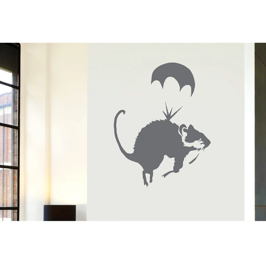 Banksy Rat Parachute Wall Sticker
