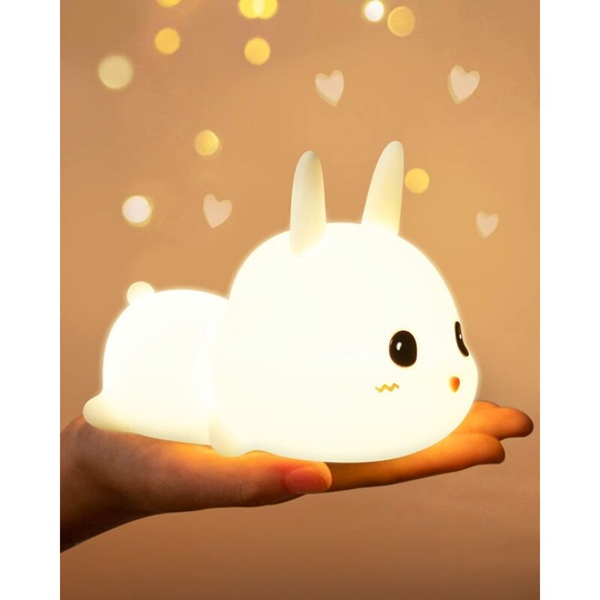 Bearsu - Baby Rechargeable Night Light, 7 Color Rabbit Baby Night Light, Baby Remote Control, Adjustable Brightness Baby Kid Night Light, Baby Gift