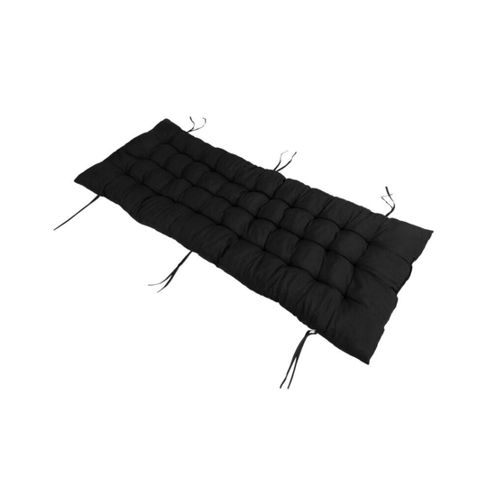 (Black) Sun Lounger Cushion Pad Replacement Chair Seat Recliner Cotton Garden Outdoor