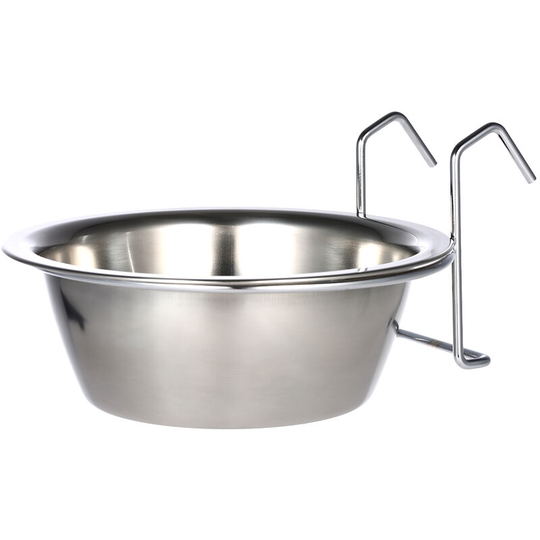 Practical Stainless Steel Hanging Pet Dog Cat Cage Bowl Kennel Coop Cup Bowl for Dog Bird Rabbit