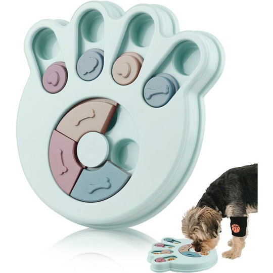 Dog Food Toy, Educational Dog Toy, Smart Puppy Toy, Interactive Cat and Cat Puppy Play Slow Eating Pet Bowl (Blue)