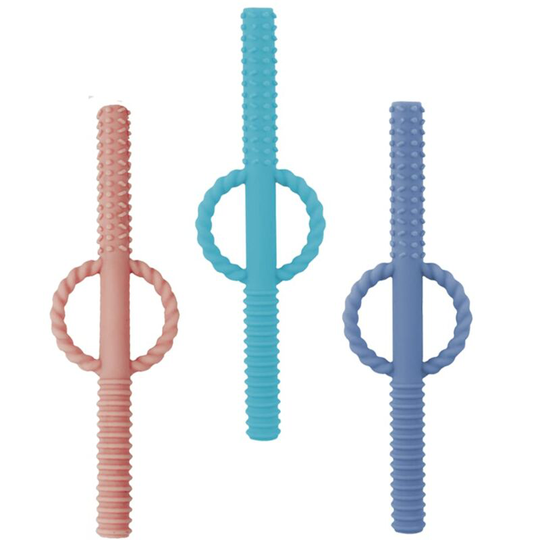 3 Pack Teether Tubes Empty Teething Toys for Sensory Exploration & Teething - Baby Safe Chew Tubes