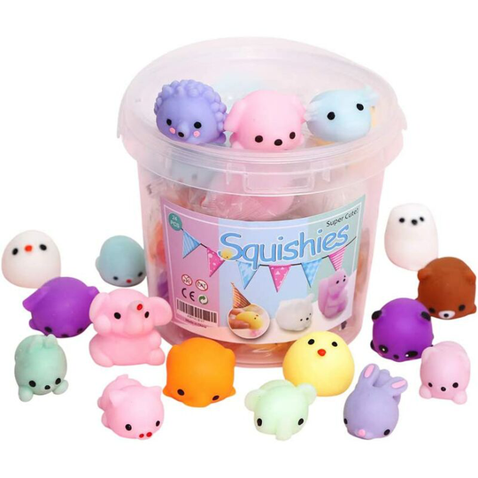 Ilovemilan - Squishies Squishy Toy 24pcs Party Favors for Kids Mochi Squishy Toy moji Kids Mini Kawaii squishies Mochi Stress Reliever Anxiety Toys