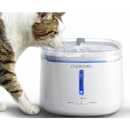 Bearsu - Upgraded Cat Water Dispenser, Automatic Pet Water Dispenser 2L Dog Water Dispenser with Detachable Water Tank, Indicator Light and Night