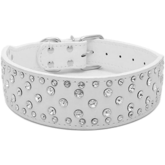 Large Dog Collars Rhinestone Accessories Large Dog Collars Pet Collars - White, xs White