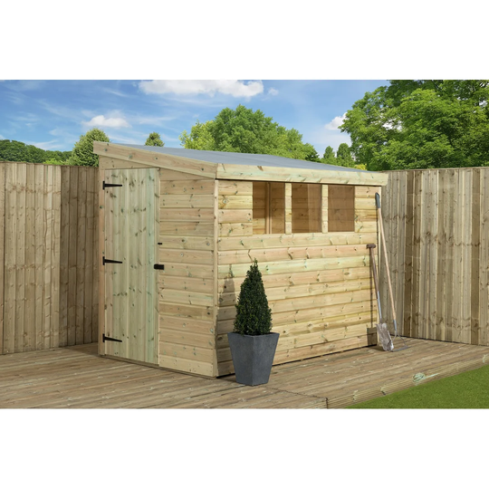 7 Ft. W x 8 Ft. D Shiplap Pent Wooden Shed