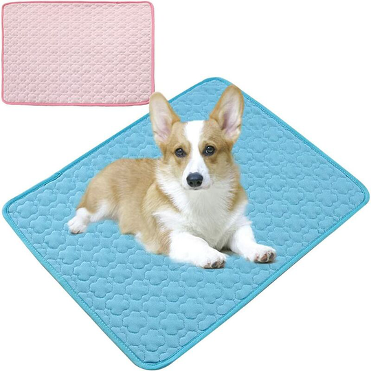 Cooling Mat for Dog Cats Dog Cooling Mat, Dog Cat Cooling Mat, Cooling Mat for Large and Medium Small Pets Blue Pink 50x40CM