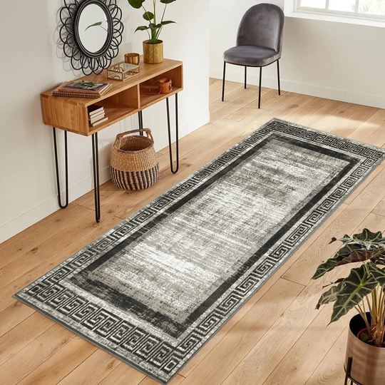 Mustin Grey/Black Indoor/Outdoor Rug