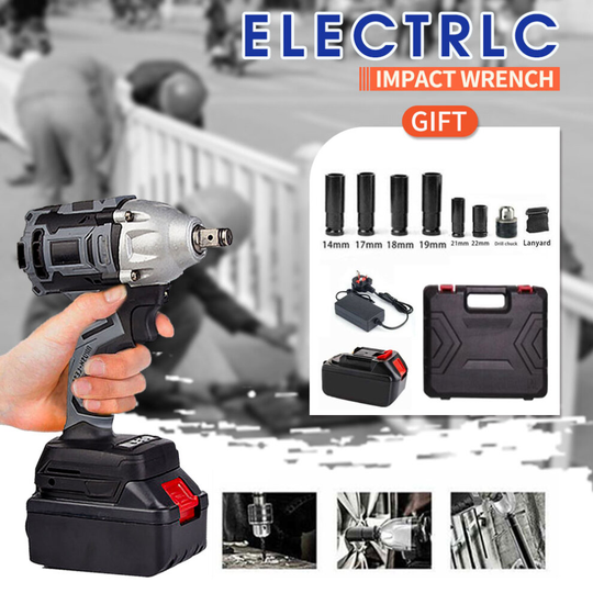 Cordless Impact Wrench 1/2" Impact Driver Ratchet Rattle Nut Gun With Battery