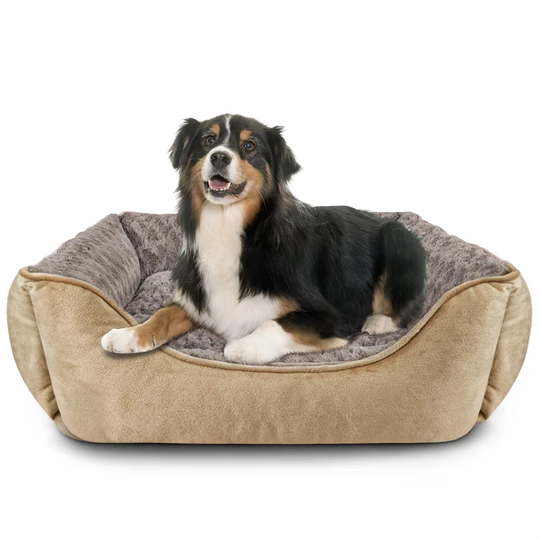 Dog Bed Large Washable - Calming Dog Bed Anti-Anxiety Dog Bed Rectangle Dog Bed With Soft Cosy Plush - Pet Bed Size Small | Medium | Large Mattress Ma