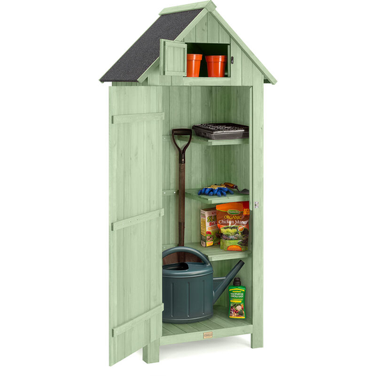 Narrow Garden Shed - Sage Green - Sage