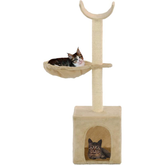 Cat Tree with Sisal Scratching Posts 105 cm Beige - Lifcausal