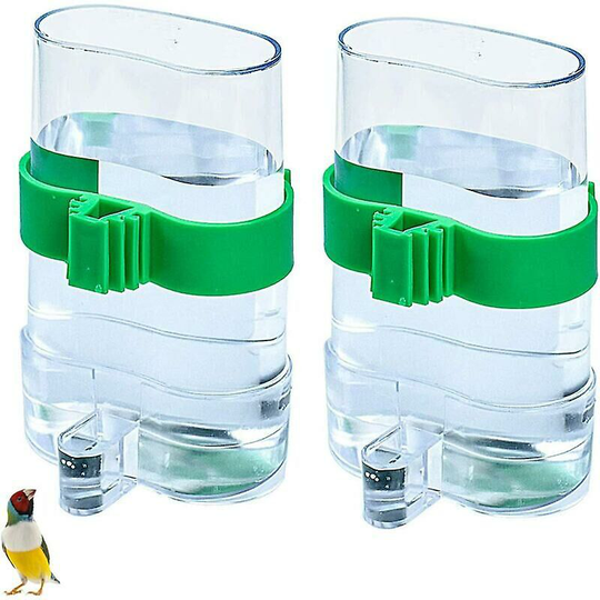 2 Pieces Parrot Pet Feeder With Cage Clip Automatic Bird Waterer Automatic Food/water Dispenser Clear Plastic Bird Feeder For Cage Thsinde