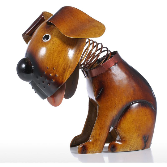 Shakes Head Puppy Handmade Iron Spring Wire Puppy Figurine Home Decoration