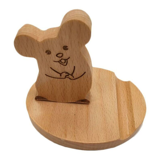 Deckon - Wooden Desktop Cell Phone Holder1pcswood Color)