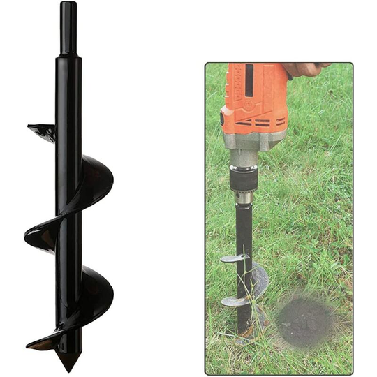 Soekavia - Garden Auger, Hex Shank Stainless Steel, Thermal Auger, Dig Holes Cultivate Deeply, Practical Planting Tool for Flower Planting Trees