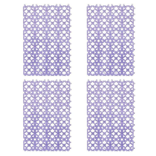 4pcs Rabbit Cage Mat For Feet Water Leakage Design Plastic Hollow Pad For Rabbit Purple